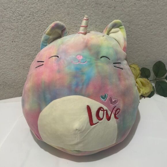 Squishmallow 12 inch valentines day edition Tie Dye Cali Unicorn Cat Caticorn - Picture 1 of 4